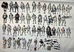 Vintage STAR WARS Clone Storm Trooper 40 FIGURE LOT Army Builder Weapons Parts