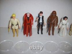 Vintage STAR WARS FIRST 12 KENNER FIGURE COMPLETE SET LUKE LEIA HAN VADER 1977