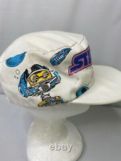 Vintage STAR WARS Tours Hat Fitted Cap R2 D2 Retro 80s Disneyland Parks RARE