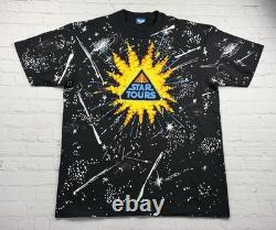 Vintage Star Tours Star Wars Disney AOP Single Stitch T-shirt size XL Vintage Star Tours Star Wars Disney AOP Single Stitch T-shirt size XL
