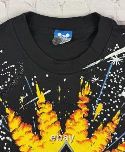 Vintage Star Tours Star Wars Disney AOP Single Stitch T-shirt size XL