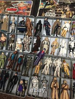 Vintage Star Wars 100 Complete Figure Lot & Cases Original Weapons 1977