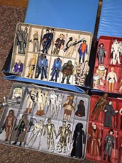 Vintage Star Wars 106 Complete Figure Lot & Cases Original Weapons 1977