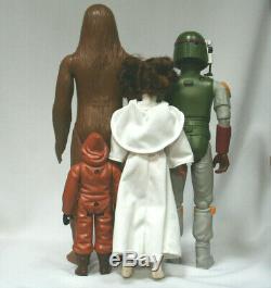 Vintage Star Wars 12 inch line lot figure doll Boba Fett Leia Jawa Chewbacca