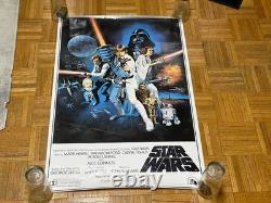Vintage Star Wars 1977 Original Movie Theater Rolled Litho Poster PTW531 Lucas