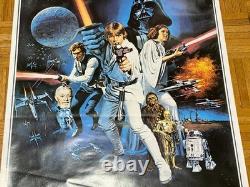 Vintage Star Wars 1977 Original Movie Theater Rolled Litho Poster PTW531 Lucas