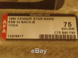 Vintage Star Wars 1980 AFA 75/80/85 YODA ESB 32 Back-B card MOC CLEAR BUBBLE