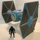 Vintage Star Wars 1983 Battle Damaged Tie Fighter complete working L&S with figure