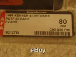 Vintage Star Wars 1985 AFA 80/85/85 EV-9D9 POTF 92 BACK CARD MOC CLEAR BUBBLE