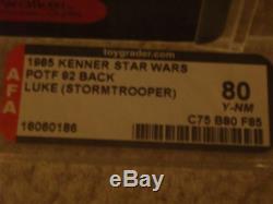 Vintage Star Wars 1985 AFA 80 LUKE SKYWALKER STORMTROOPER POTF 92 BACK CARD MOC