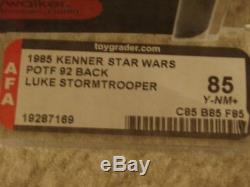 Vintage Star Wars 1985 AFA 85/85/85 LUKE SKYWALKER STORMTROOPER POTF 92 Card MOC
