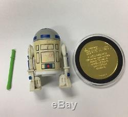 Vintage Star Wars 1985 Droids R2D2 POP UP LIGHTSABER WithCard And Gold Coin