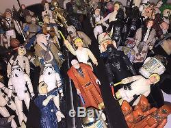 Vintage Star Wars 90 Action Figure Lot ORIGINAL Weapons 1977 withCase Nice