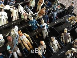 Vintage Star Wars 90 Complete Figure Lot & Cases Original Weapons 1977