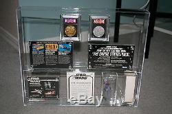 Vintage Star Wars AFA 80 Boba Fett Mailer/AFA POTF & Droids Coin/Catalog Set