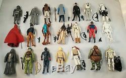 Vintage Star Wars Action Figures Lot of 62 fig 41 withweapons and cases no repro