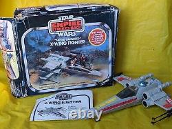 Vintage Star Wars BATTLE DAMAGED X WING FIGHTER w box working Kenner 1978