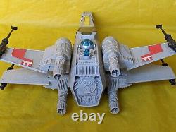 Vintage Star Wars BATTLE DAMAGED X WING FIGHTER w box working Kenner 1978