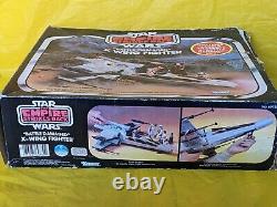 Vintage Star Wars BATTLE DAMAGED X WING FIGHTER w box working Kenner 1978