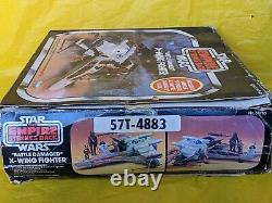 Vintage Star Wars BATTLE DAMAGED X WING FIGHTER w box working Kenner 1978