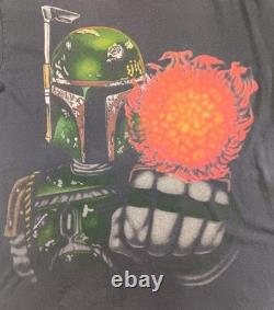 Vintage Star Wars Boba Fett Delta T-Shirt Adult Large Black, 1996 Lucasfilm Tee