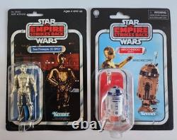 Vintage Star Wars C-3PO ESB 41E back MOC 1980 Kenner + R2-D2 VC234