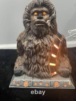 Vintage Star Wars Ceramic Chewbacca Brown Lighted Light Works