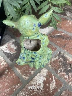 Vintage Star Wars Ceramic Yoda Hand Painted EARLY 1980's FOLK ART! BEAUTIFUL