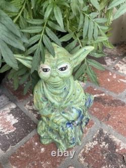 Vintage Star Wars Ceramic Yoda Hand Painted EARLY 1980's FOLK ART! BEAUTIFUL