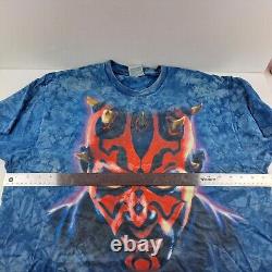 Vintage Star Wars Darth Maul T-Shirt Mens XL Blue Tie Dye Liquid Blue S/S