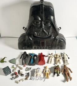 Vintage Star Wars Darth Vader Action Figure Carrying Case 1980 -with Figures