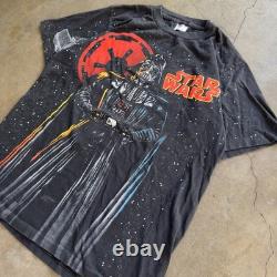 Vintage Star Wars Darth Vader T Shirt All Over Print Rare VTG L