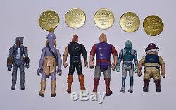 Vintage Star Wars Droids Cartoon Figures Lot of 6 with 5 coins
