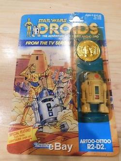 Vintage Star Wars Droids Cartoon R2-D2 Figure & Coin Sealed
