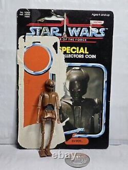 Vintage Star Wars EV-9D9 COMPLETE withCardback + Coin Last 17 Original Kenner 1984