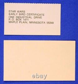 Vintage Star Wars Early Bird Certificate Package/stand 1977 Kenner