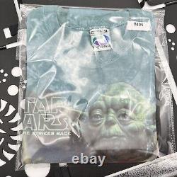 Vintage Star Wars Empire Strikes Back Yoda 1997 Made in USA Liquid Blue XL Shirt