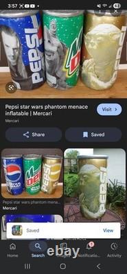 Vintage Star Wars Episode 1 Pepsi Promo Inflatable Can Set Sealed Shipper Box