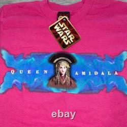 Vintage Star Wars Episode 1 Queen Amidala Pink T-shirt Kids Size Medium 1990s