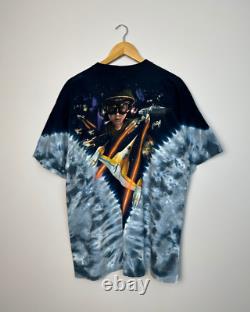 Vintage Star Wars Episode 1 The Phantom Menace Liquid Blue Tie-Dye T-Shirt XL