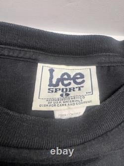 Vintage Star Wars Episode One I Lee Sport Black L T-Shirt Embroidered 90s Rare