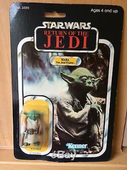 Vintage Star Wars Figure Very Rare Made in Mexico Yoda Carded 65 Backed Card
