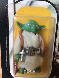 Vintage Star Wars Figure Very Rare Made in Mexico Yoda Carded 65 Backed Card