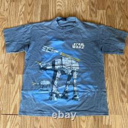 Vintage Star Wars Graphic T-Shirt 1995 Changes Double Sided Sing Stitch XL blue