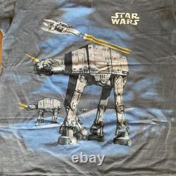 Vintage Star Wars Graphic T-Shirt 1995 Changes Double Sided Sing Stitch XL blue