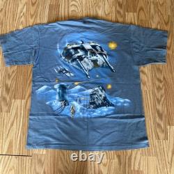 Vintage Star Wars Graphic T-Shirt 1995 Changes Double Sided Sing Stitch XL blue