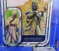 Vintage Star Wars Harbert Sand People 12 Back MOC AFA / UKG 80