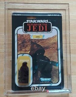 Vintage Star Wars JAWA AFA 80 80/80/90 RARE CLEAR BUBBLE! Return of Jedi 65 back