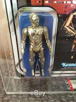 Vintage Star Wars KENNER 1978 AFA 85/85/85 C-3PO ANH 12 BACK-B MOC CLEAR BUBBLE