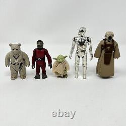 Vintage Star Wars Kenner Action Figures Lot 1977-1983 Ewok Yoda Stormtrooper